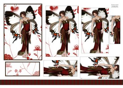 Beautiful Butterfly Fairy 3D Pyramid Sheet