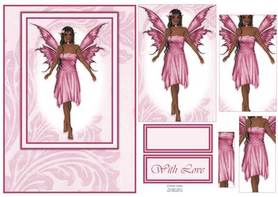 Gorgeous Pink Fairy Card Front