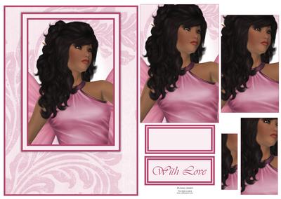 Gorgeous Pink Fairy Portrait Card Front