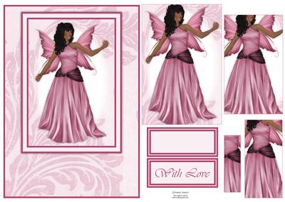 Gorgeous Pink Fairy Card Front