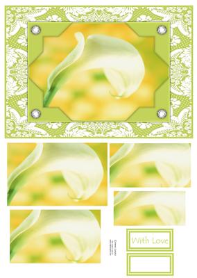 Stunning Calla Lily & Lace Card Front