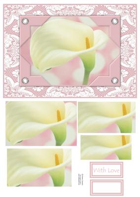 Stunning Calla Lily & Lace Card Front