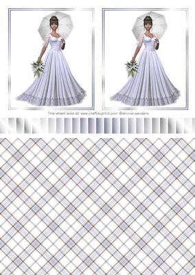 Beautiful Bride Toppers. Ribbon & Backing Paper