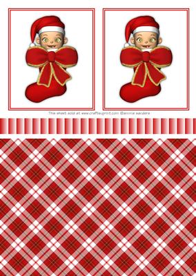 Christmas Baby Toppers. Ribbon & Backing Paper