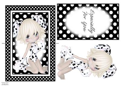 Cute Dalmation Girl Spinner Card