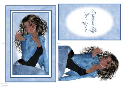 Gorgeous Ethnic Lady in Denim Spinner Card