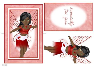 Pretty Red Fairy Spinner Card
