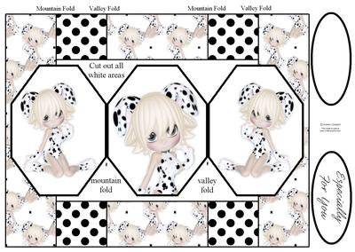 Cute Dalmation Girl 3 Panel Pop Up