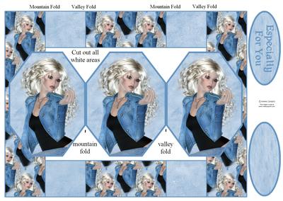 Stunning Beauty in Denim 3 Panel Pop Up