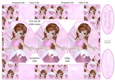 Pretty Pink Fairy 3 Panel Pop Up