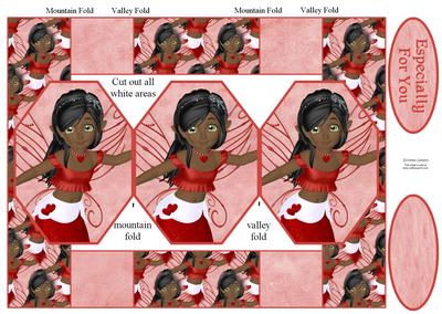Pretty Red Fairy 3 Panel Pop Up