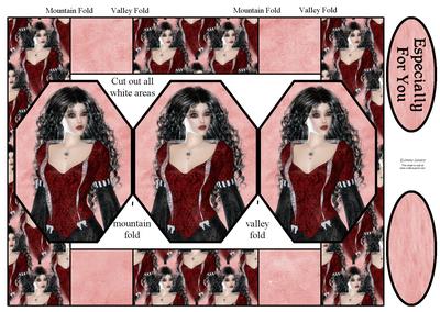 Gothic Beauty 3 Panel Pop Up