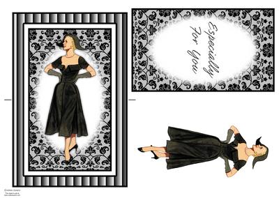 Beautiful Vintage Fashion Lady Spinner Card