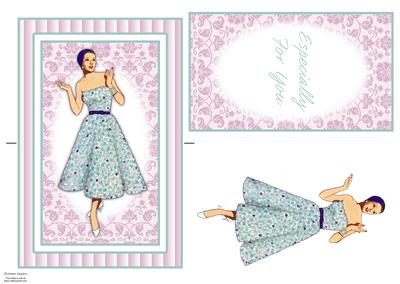 Beautiful Vintage Fashion Lady Spinner Card