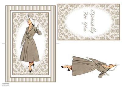 Beautiful Vintage Fashion Lady Spinner Card