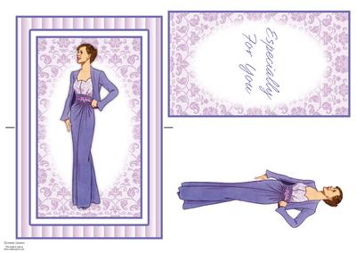 Beautiful Vintage Fashion Lady Spinner Card