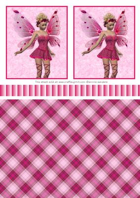 Pink Fairy Toppers, Ribbon, Backing Paper