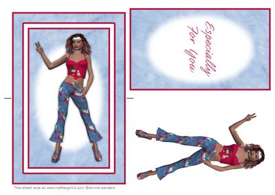 Hippy Chick Spinner Card