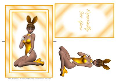 Bunny Girl Spinner Card