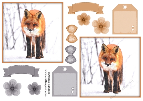 Winter Fox Toppers & Embellishments