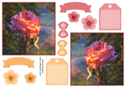Pink Rose Toppers & Embellishments
