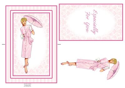 Beautiful Vintage Fashion Lady Spinner Card