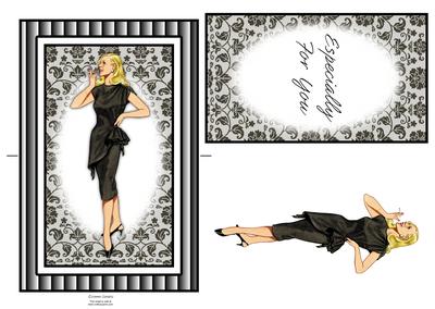 Beautiful Vintage Fashion Lady Spinner Card