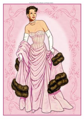 Beautiful Vintage Fashion Lady Dressed in Pink