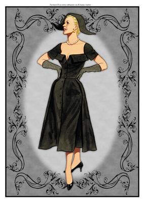 Beautiful Vintage Fashion Lady Dressed in Black
