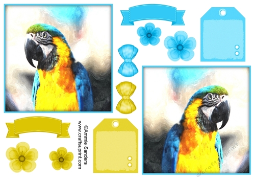 Macaw Parrot Toppers & Embellishments