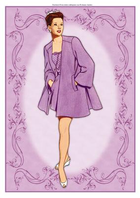 Beautiful Vintage Fashion Lady Dressed in Purple