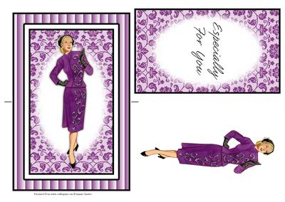 Beautiful Vintage Fashion Lady Spinner Card