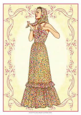 Beautiful Vintage Fashion Lady Dressed in a Pretty Dress