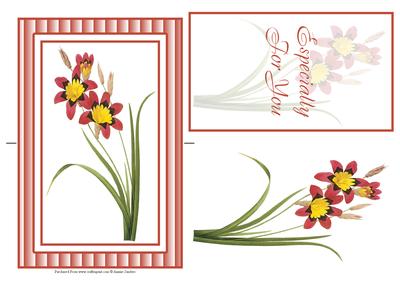 Stunning Red, Black & Yellow Flowers Spinner Card
