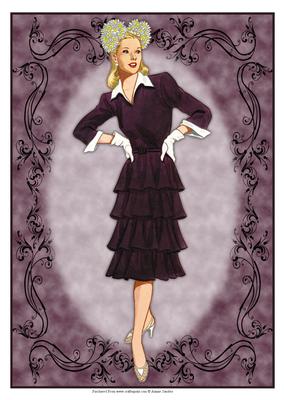 Fashion Lady Dressed in Aubergine