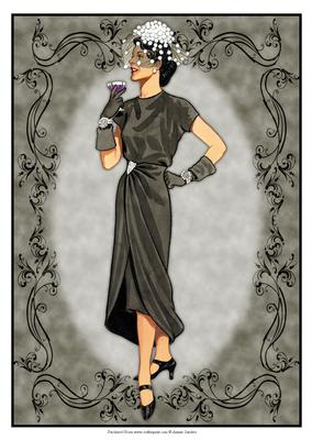 Beautiful Vintage Fashion Lady Dressed in Black
