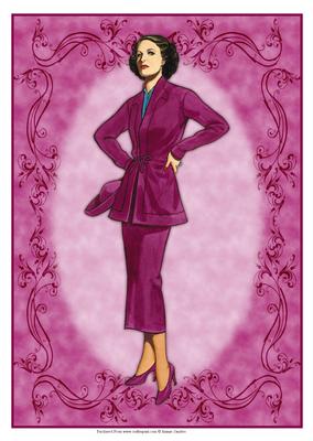 Beautiful Vintage Fashion Lady Dressed in Deep Pink