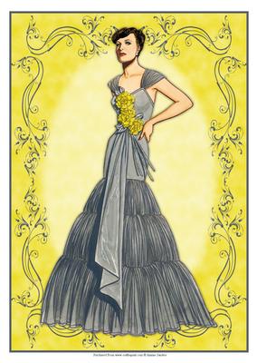 Beautiful Vintage Fashion Lady Dressed in Silver