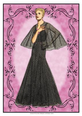 Beautiful Vintage Fashion Lady Dressed in Black