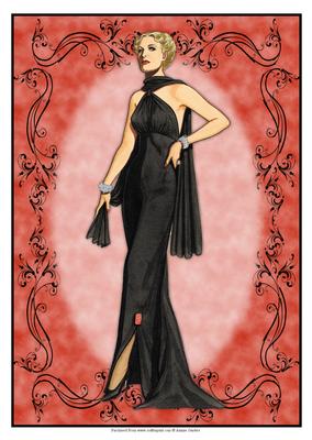 Beautiful Vintage Fashion Lady Dressed in Black