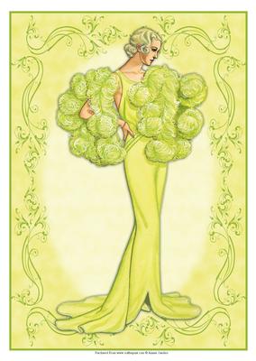 Beautiful Vintage Fashion Lady Dressed in Yellow