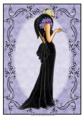 Beautiful Vintage Fashion Lady Dressed in Black