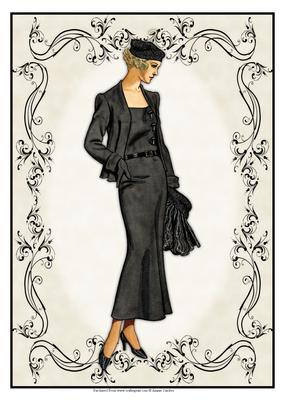 Beautiful Vintage Fashion Lady Dressed in Black