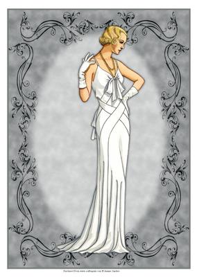 Beautiful Vintage Fashion Lady Dressed in White