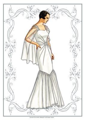 Beautiful Vintage Fashion Lady Dressed in White