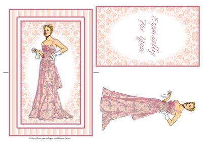 Beautiful Vintage Fashion Lady Spinner Card