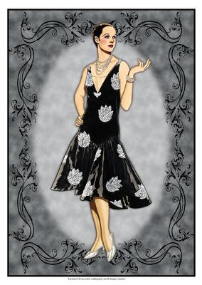 Beautiful Vintage Fashion Lady Dressed in Black