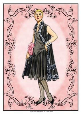 Beautiful Vintage Fashion Lady Dressed in Black
