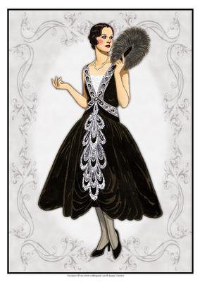 Beautiful Vintage Fashion Lady Dressed in Black