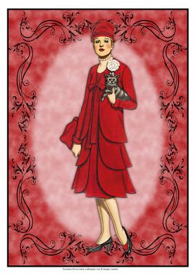Beautiful Vintage Fashion Lady Dressed in Red
